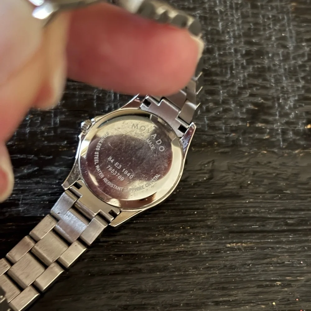 Movado Silver and Black Watch